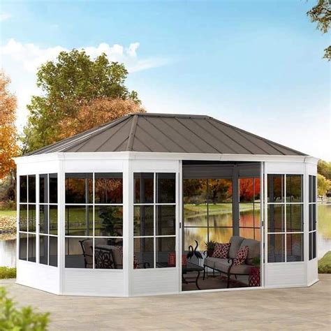 Costco screened in gazebo. Yardistry 12' x 14' Contemporary Gazebo with Aluminum Roof. (146) Compare Product. Costco Direct. Online Only. $2,599.99. Qualifies for Costco Direct Savings. See Product Details. Yardistry 12' x 16' Gazebo with Aluminum Roof. 
