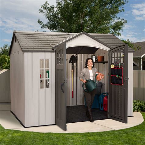 Limit 5 per member. The Montague 12’x8’ shed features modern styling with a spacious floor plan ready to store your essentials. Transom windows light up the interior to help you efficiently tackle your to-do lists. Made in the U.S.A., the Montague wood shed is built to withstand Mother Nature and everyday use. Plus, you can build it yourself.. 