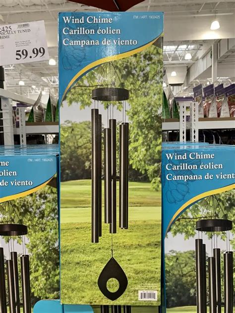 Dimensions: 10″ W x 59″ H This item is also currently available for purchase online at Costco.com. The Wind Chime is priced at $58.99. Item number 1902243. Inventory and pricing at your store will vary and are subject to change at any time. See an item you like and want to know if it’s available at your local Costco store?. 