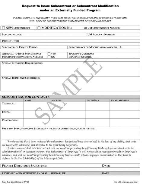 Costum Contract Modification Notice Template Excel Example Tacitproject
