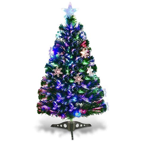 Costway 3 ft. Pre-Lit Fiber Optic Artificial Christmas …