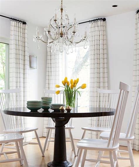 Cottage Style Drapes Dining Room