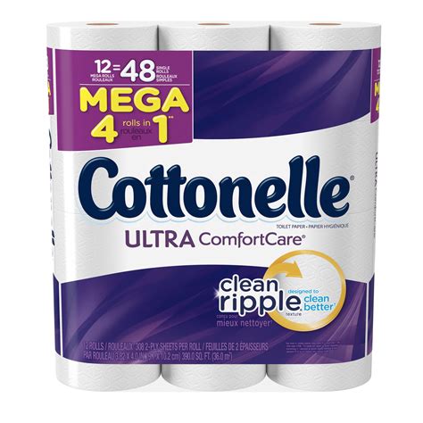 Cottonelle. Toilet Paper & Flushable Wipes Bundle Pack, Cottonelle Ultra CleanCare Toilet Paper (24 Family Mega Rolls) + FreshFeel Flushable Wet Wipes for Adults (8 Flip-Top Packs, 336 Total Wipes) 12 Count (Pack of 1) 4.8 out of 5 stars. 907. $38.83 $ 38. 83. List: $43.38 $43.38. FREE delivery. Cottonelle. 