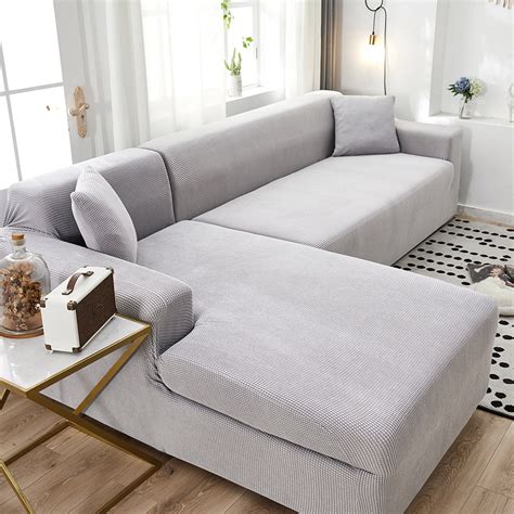 Couch cover l shape. One sofa cover also suitable for L-Shape Sofa Left and L-Shape Sofa Right. PREVENT SLIDING: There are 5 foam pipes, which insert the foam pipes into the space between armrest and seat part, between back and seat part to stay in place better. 