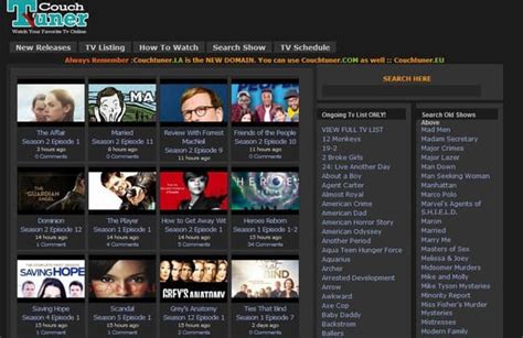 Couchtunner. Couch tuner is a series of websites that allow you to stream movies and television shows for free. Whoever is running the site seems to primarily … 