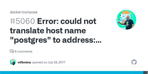Could not translate host name db postgres to address name does not resolve. .  ...