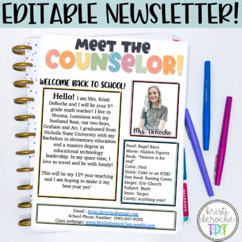 Counselor Newsletter Template