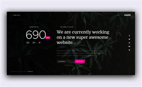 Count Free Bootstrap Coming Soon Page With A Dark Theme And Three Demos