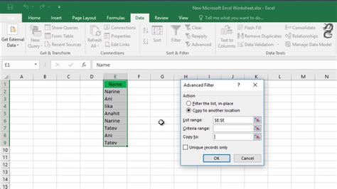 Count Text without counting duplicates in Excel