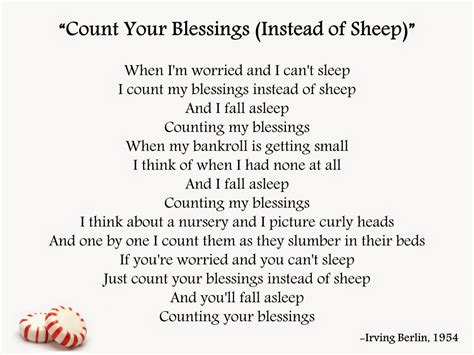 Count Your Blessings Instead of Sheep (White Christmas) Lyrics