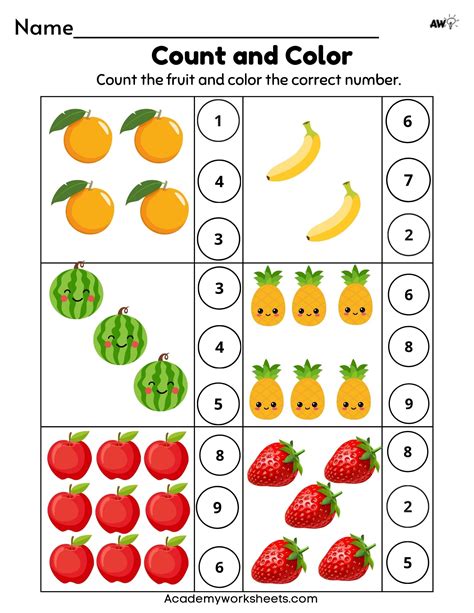 Count and Match Numbers counting objects kindergarten matching