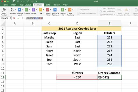 Let’s use this new method to see how many countries have sales that are greater than zero. Below is the formula using the ampersand operator that will count the number of countries with sales greater than 0. =COUNTIF(B2:B7,">"&E1) In the above COUNTIF formula, the first argument is the range of cells in which you want to count the cells that .... 