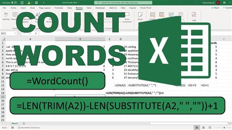 Count number of words in a cell in excel - formula, UDF, Macro