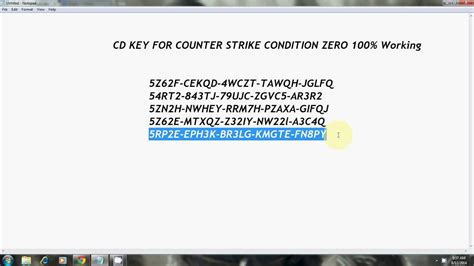 Counter strike zero cd key