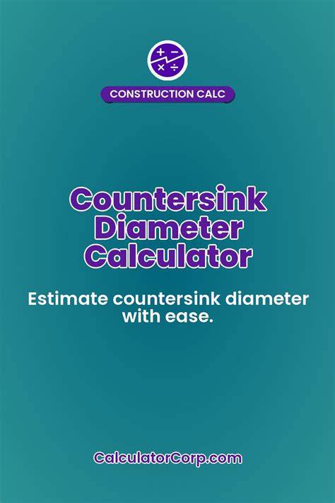 Countersink calculator.  Estimate countersink depth, top diameter, and remain...