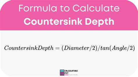 Countersink depth formula.  Choose common angles and units.  Accurately calculating co...