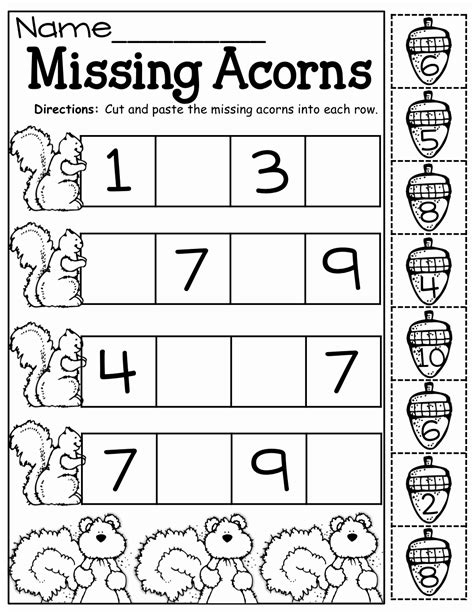 Counting Cut and Paste Worksheets Best Of Fall Math and Literacy Packet