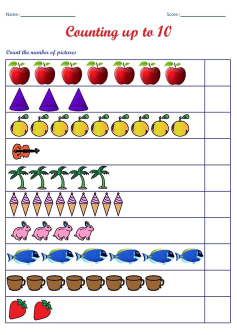 Counting Numbers Worksheet