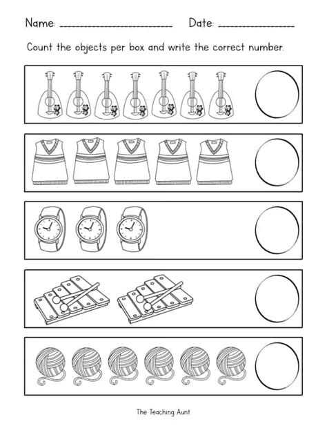 Counting Objects Worksheets The Teaching Aunt