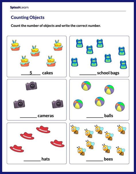 Counting Objects up to 10 Math Worksheets SplashLearn
