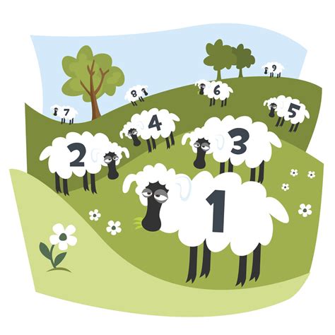 Counting Sheep Illustration of sheep with numbers, as in c… Flickr