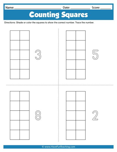 Counting Squares Worksheets Have Fun Teaching