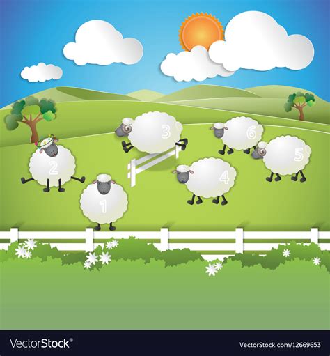 Counting sheep Royalty Free Vector Image VectorStock