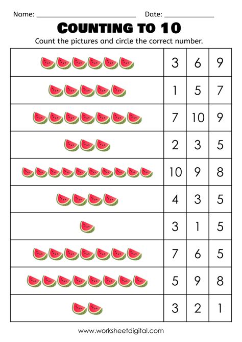 Counting to 10 Worksheets
