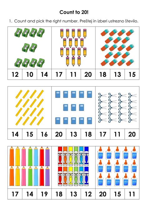 Counting to 20 exercise Artofit