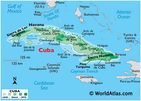 Neighbors: United Kingdom and United States. Categories: island country, sovereign state, unitary state, communist state and locality. Location: Caribbean, North America. View on Open­Street­Map. Latitude of center. 21.984° or 21° 59' 2" north. Longitude of center. -79.057° or 79° 3' 25" west. Population.