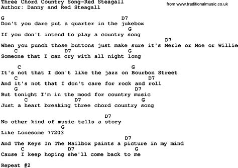 Country Song lyrics page 3 Classic Country Lyrics with Chords ...