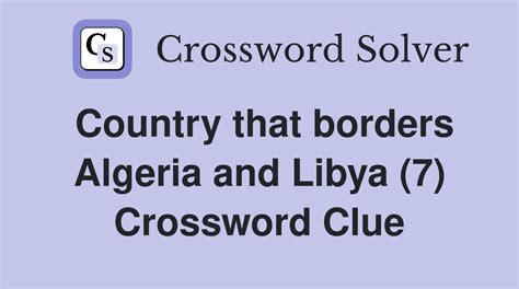 Country bordering Algeria crossword clue