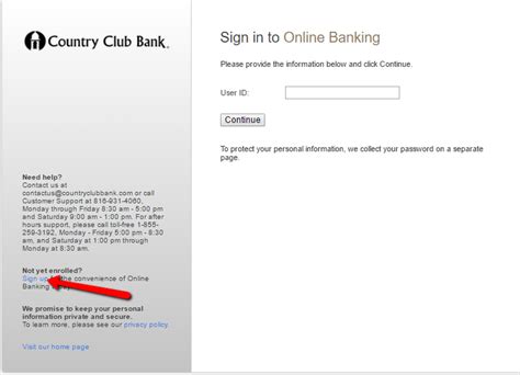 Country club bank online. Securely manage your finances 24 hours a day, 7 days a week with the convenience of our Personal Online Banking system. Transfer funds, pay bills, order checks, view statements and more! It's quick, easy, and secure. NEW! Free 24/7 credit score access with Credit Sense. Schedule email alerts for payment, transaction, and balance conditions ... 