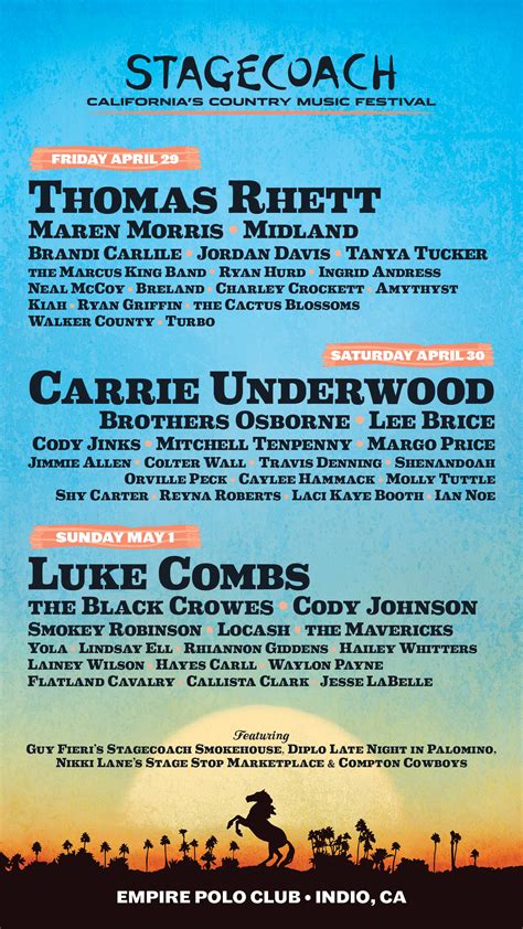 Country concert 2024. Lineup. From country legends to rising stars, the 2024 lineup is full of heavy hitters. 