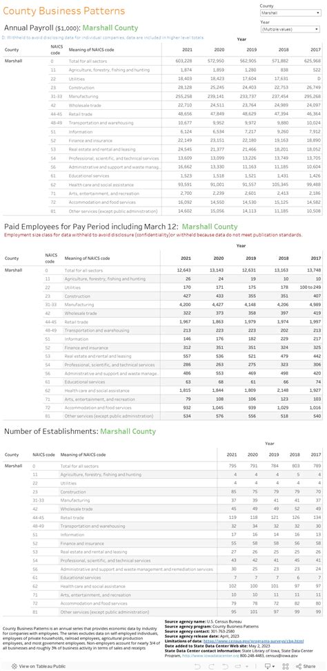 County Business Patterns State Data Center