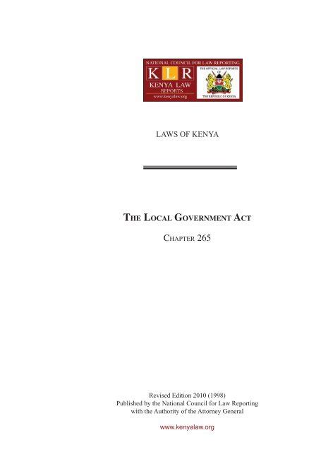 County Government Act - Kenya Law Reports