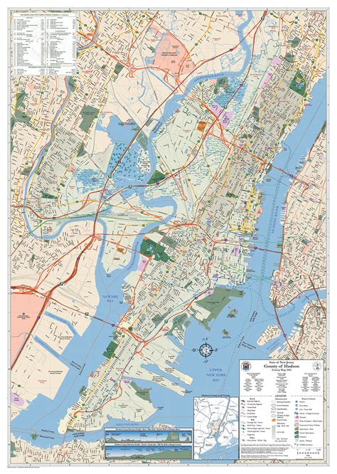 County Road Map - Hudson County