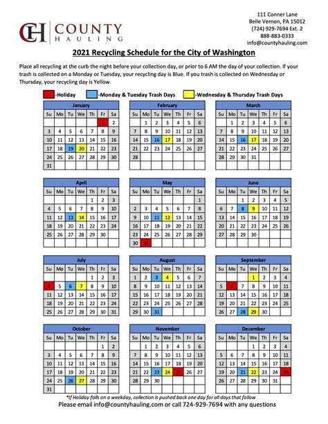 County hauling 2023 schedule. North Belle Vernon - 2024 Calendar July August September *If Holiday falls on a weekday, collection is pushed back one day for all days that follow October November December January February March April May June 