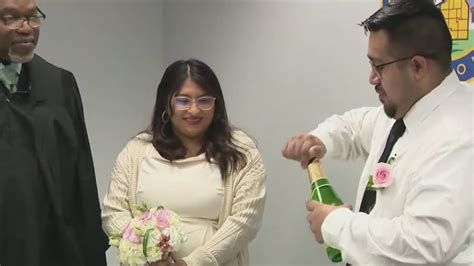 Couple awarded Cook County's first marriage license of 2024 officially wed
