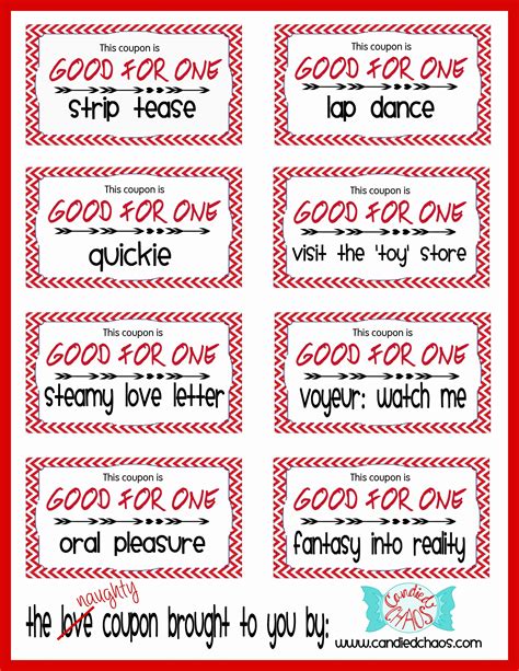 Couple coupon ideas. Love coupons are a great way to add spark and spontaneity to any relationship. Find 101 ideas for love coupons for him and her, from DIY to pre-filled, from romantic to fun, from sensual to sexy. Customize your love coupons with personalizations and surprise your partner with something original, exciting, and … See more 