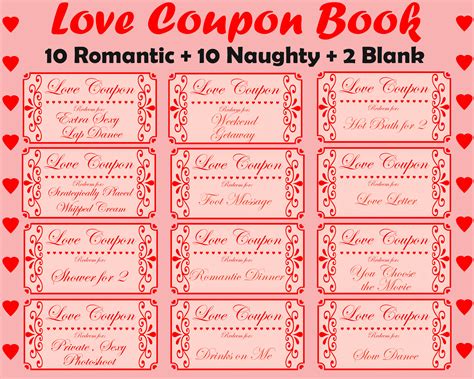 Couples coupons. Oct 13, 2023 · Party games for couples. Karaoke: It’s time to whip out your party piece! Blast the tunes and put your partner on the mic —- things might even escalate to a dance-off…. Scavenger hunt: Don’t wait around for the Easter Bunny! Plan out the perfect romantic scavenger hunt for your next at-home date night. 