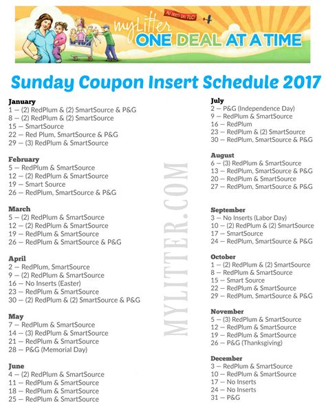 May 1, 2022 · The Sunday Coupon Preview 5-1-22 (also called the May 1, 2022 Sunday Coupon Insert Preview 5 /1/22) is used to see which coupon inserts from SmartSource, Save, P&G - Proctor & Gamble, and occasionally Unilever to expect in your 5/1 Sunday Paper Coupons. The number of Coupon Inserts in each Sunday Paper will vary by Region, and the number of ... 