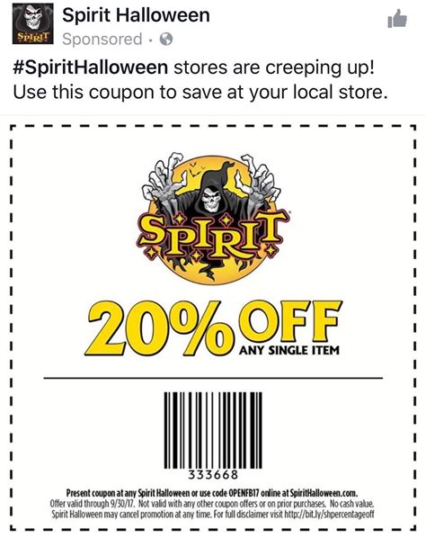 Coupon to your local spirit store! Happy hunting! Halloween coupons