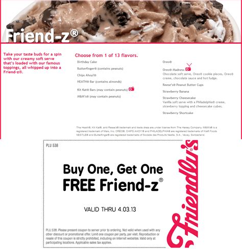 Coupons For Friendlys Restaurant Printables