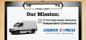 Courier Express Independent Contractors earn $49,000 annually, or $24 per hour, which is 4% lower than the national average for all Independent Contractors at $51,000 annually and 30% lower than the national salary average for all working Americans. The highest paid Independent Contractors work for Holland America Line at $180,000 annually and ...