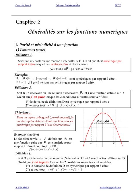 Cours Fonctions
