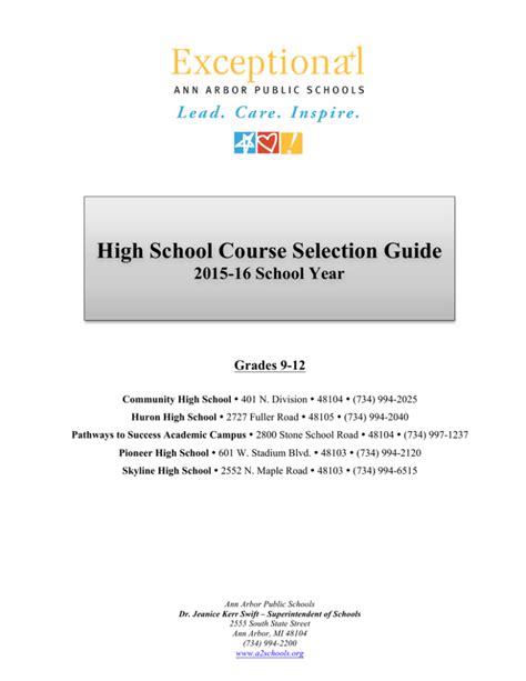 Course Selection Guides / Home - Ann Arbor Public Schools