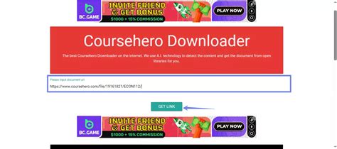 Coursehero downloader generator.  Download Coursehero documents quickly for free.  This C...