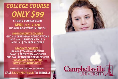 Courses campbellsville. Campbellsville University is accredited by the Southern Association of Colleges and Schools Commission on Colleges (SACSCOC). ... Course Map. The online master’s degree in school counseling is made up of 48 credit hour and takes as little as 18 months to complete. The program incorporates three internships that each include at least 100 … 