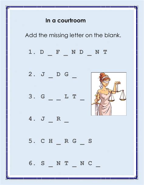 Courtroom Language Worksheet Language Worksheets
